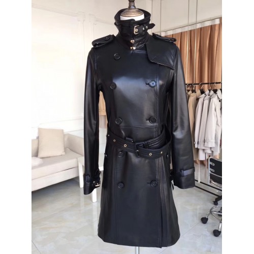 Burberry genuine leather trench coat